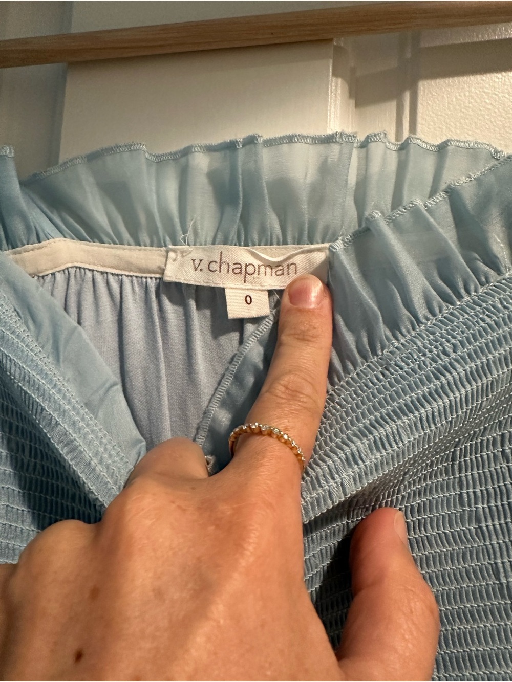 V. Chapman Light Blue Ruffle-Tier Maxi Dress with Tie Straps - Picture 3 of 3